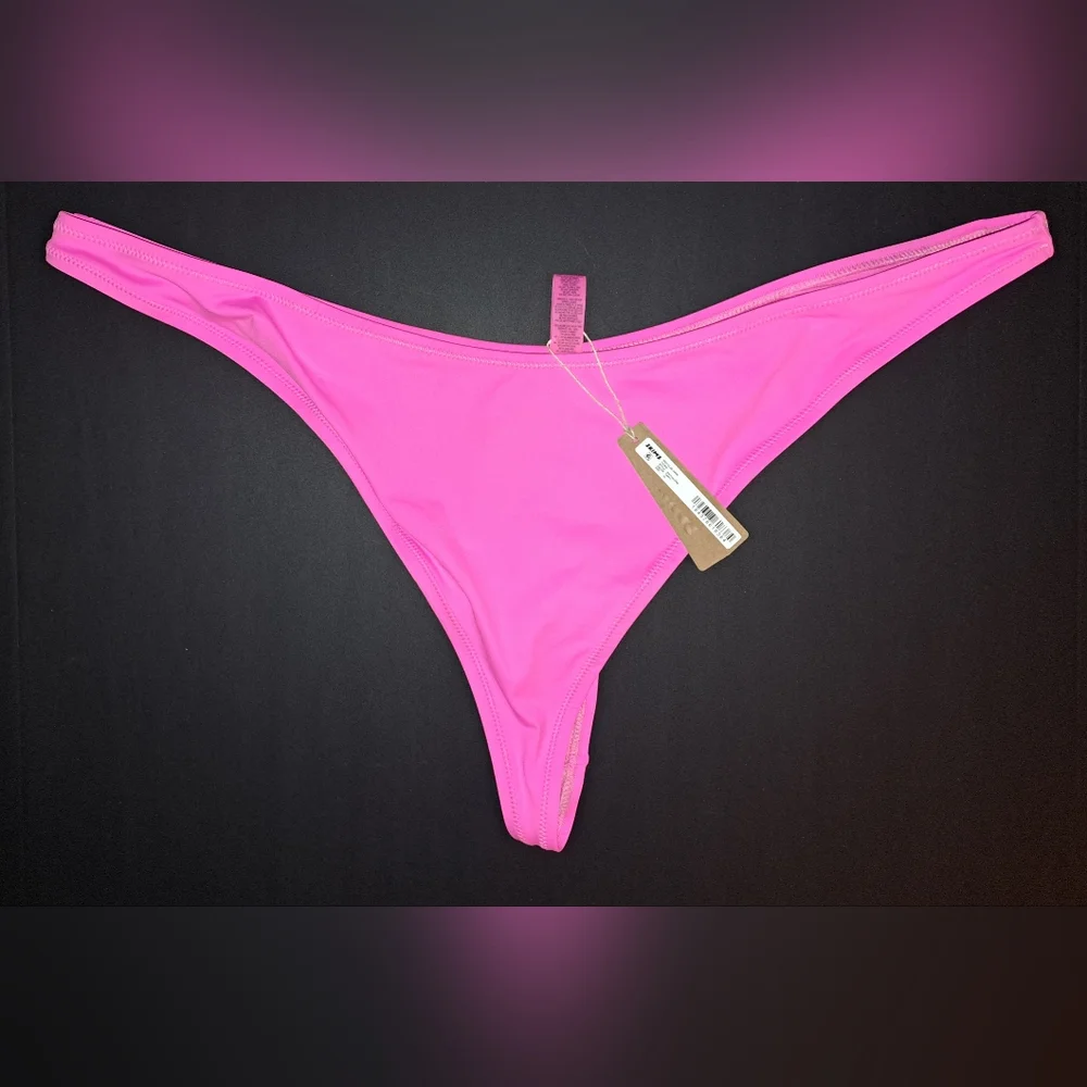 ⛱️NWT SKIMS 2 Piece Swim Micro scoop top thong Bikini Set Pink TAFFY 4X